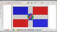 Dominican Republic Flag Embroidery logo .