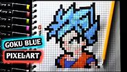 Como Dibujar A GOKU Blue | PASO A PASO FACIL (pixel art) | how to draw goku blue