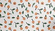 Ambesonne Peach Peel & Stick Wallpaper for Home, Minimal Pattern with Pastel Hues of Fruit Prints and Leaves Simple Art, Self-Adhesive Living Room Kitchen Accent, 13" x 100", Pale Orange Reseda Green