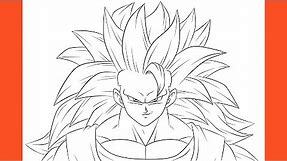 How To Draw Super Saiyan 3 Goku (Dragon Ball Super)