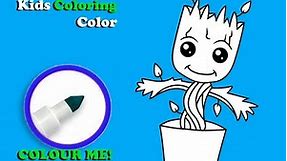 Color Me In! Coloring Pages Baby Groot, Marvel Avengers, Guardians of The Galaxy, Disney