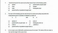Worksheet 18 - Measurement (Surface Area and Volume) - Maths At Sharp