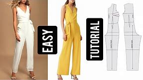 How to Make a Jumpsuit EASY for beginners // Palazzo Jumpsuit // Overlapping Jumpsuit // DIY