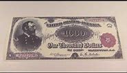 1890 $1000 United States "Grand Watermelon" Note