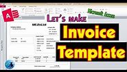 How to make invoice template using MS access | Invoice Template | #Rover