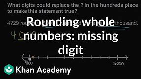Rounding whole numbers: missing digit | Math | 4th grade | Khan Academy