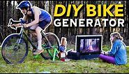 Homemade Bicycle Generator // Burn Calories and Make Electricity