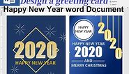 how to make a happy new year greeting word Card in word 2019