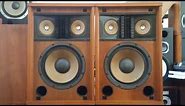 Sansui SP-2500 Pair of Vintage Speakers With Latice Grills Demo