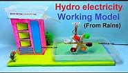 hydroelectricity working model - electricity generation using rain water | howtofunda