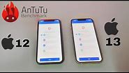 iPhone 13 vs iPhone 12 AnTuTu Benchmark test comparison | #iphone13 #iphone12 #antutubenchmark
