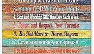 Ten Commandments Wall Decor Ready To Frame Print Large 11x14 inch. Art Poster Biblical Quote for any Spiritual, Christian or Religious Home
