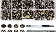 70 Sets 15mm 5/8" Heavy Duty Snap Fasteners Kit, Metal Snaps for Leather Crafts Sewing Repair Clothing Button Kit with Snap Installation Tool
