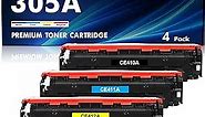 305A Toner Cartridge 4 Pack Replacement for HP 305A 305X CE410A CE411A CE412A CE413A for Pro 400 Color M451nw M475dn M451dn M476nw M351 M375 M451 M475 Pro 300 Color MFP M375nw M351a Series Printer
