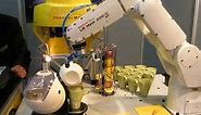 FANUC Robot LR-Mate 200iC/5F and M-1iA making coffee