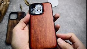 Carveit Magnetic Wood Case for iPhone 13 Pro Case [Natural Wood & Black Soft TPU] Shockproof Protective Cover Unique & Classy Wooden Case Compatible with magsafe (Unknown Pleasures -Rosewood)