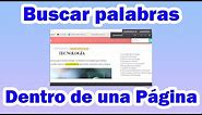 Buscar palabras dentro de una página web|Ya no leas todo el texto para encontrar palabras claves