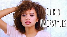 5 Easy CURLY Hairstyles For School