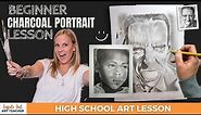 How to Draw a Portrait Using Charcoal | High School Art Project
