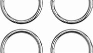 MroMax 6Pcs 201 Stainless Steel O Ring 1.18" OD x 0.12" Thickness Strapping Seamless Welded Round Rings 30mm x 3mm for Hanging Basket Chairs, Plants, Tents and Ship Supplies