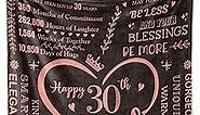 30th Birthday Gifts Blankets for Women,Happy 30th Birthday Unique Gifts Throw Blanket for Women Him or Her Women,30thBirthday Decorations Gift Ideas Best Birthday Blanket Rose Gold