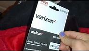 Verizon Refill prepaid Plastic Cards CVS