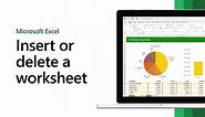 Insert or delete a worksheet