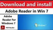 How to install adobe reader on windows 7 | Download adobe acrobat reader| adobe reader win 7 32 bit