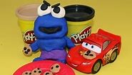 Cookie Monster Angry Play Doh Sesame Street Cookie Monster Mad at Lightning McQueen Stealing Cookies