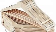 ELONG HOME Wooden Hangers, 20 Pack Wood Hangers with Extra Smooth Finish, Precisely Cut Notches and Chrome Swivel Hook, Wooden Clothes Hangers for Shirt Suit Jacket Dress