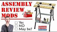 Folding Workbench with Clamping Vise & Pegs from Harbor Freight | Assembly | Mods | Review