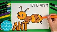 How to Draw a Cute Ant - Fun & Easy Step by Step Tutorial | With Coloring | For Kids & Beginners