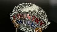 Vintage Style Enamel Western Country Music Belt Buckle
