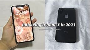 Unboxing iPhone X in 2023 + accessories / Aesthetic #unboxing #iphone #iphonex