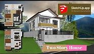 8m x 9m | Two Storey House Design | 72 Square Meter