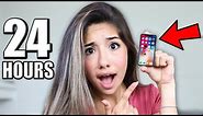 Using The World's SMALLEST iPhone 11 For 24 Hours!!