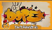 Graffiti Tutorial - How to draw dope graffiti bubble style letters