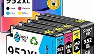 Smart Ink Compatible Ink Cartridge Replacement for HP 952XL 952 XL (4 Combo Pack) to use with OfficeJet Pro 8710 8720 7740 8210 8715 7720 8702 8725 8740 8730 8700 8200 (Black, Cyan, Magenta, Yellow)