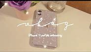 iphone 11 purple unboxing + case and setup 🌸