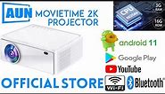 AUN MovieTime 2K Ultra HD Projector INDIA'S 1st 2K Ultra HD, Android 11, 3GB RAM 16GB ROM WiFi