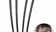 French Hair Pins Metal Hair Fork U Shaped Extra Long Chignon 2 Prong Sticks for Women Hair Accessories (Black- 2 Pieces)