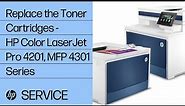 Replace the Toner Cartridges | HP Color LaserJet Pro 4201, MFP 4301 Series | HP Support