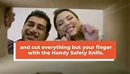 The Original Handy Safety Knife - Utility Ring Knife for Finger with Sharp, Curved Blade - Ring Size 10 - Black - Standard Blade - Dozen - By Handy Twine Knife