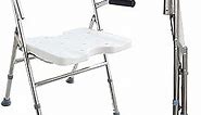 Medical Shower Bath Seat Adjustable Shower Chair Portable Bath Seat Shower Chair Seat Bench for Seniors Disabled Injured with Handle