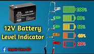 Simple 12 volt battery level indicator circuit