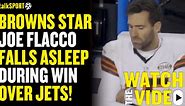 Joe Flacco’s two-word response to hilarious viral clip of him falling asleep during Jets walk over