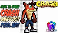How to Draw Crash Bandicoot N. Sane Trilogy - Step by Step Drawing Pixel Art Tutorial