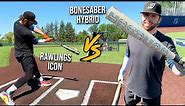 BONESABER HYBRID vs. RAWLINGS ICON | BBCOR Baseball Bat Review