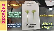 Samsung HS1303 in-Ear Volume Control Handsfree Earphone (Green Colour) Unboxing.