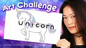 How to Turn the Word UNICORN into a Cartoon - Fun Art Challenge